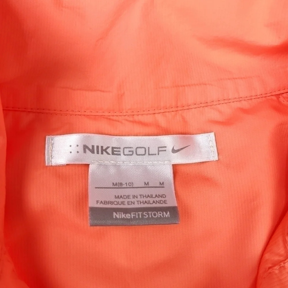 NIKE Golf Orange Wht Light Pullover Windbreaker M